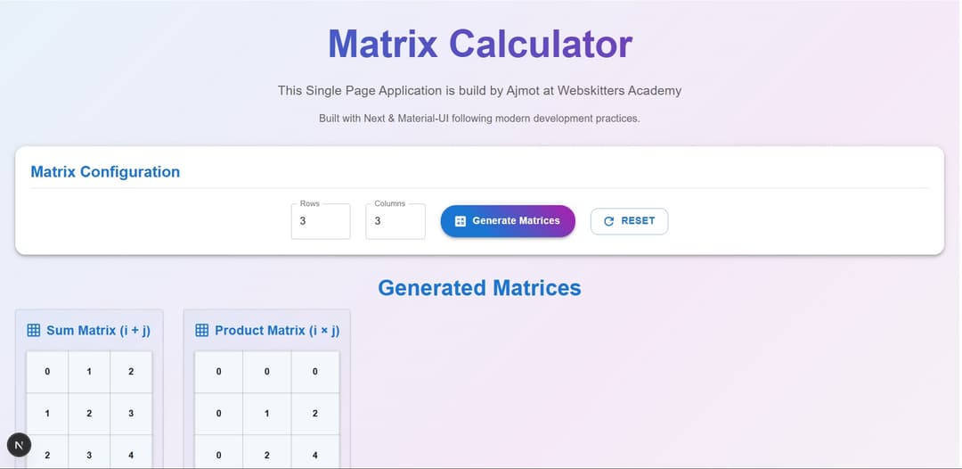 Modern Matrix Calculator